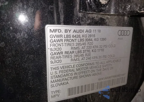 2019 Audi Q7 45 Premium/45 Se Premium z USA, uszkodzony, nr VIN WA1AHAF7XKD021497